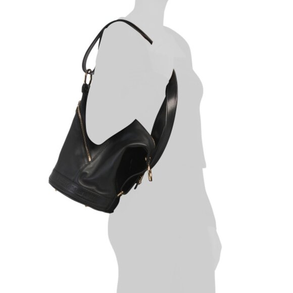 MARINO ORLANDI Black Made In Italy Leather Tote - Picture 4 of 4